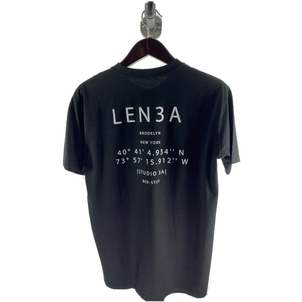LEN3A T-shirt Black L Large Cotton Double Sided